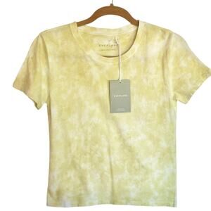 NEW Everlane Yellow Tie Dye Short Sleeve T-Shirt Womens XXS Spring Summer Casual